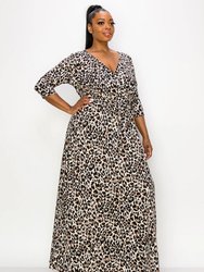 Symoné Cheetah Print Wrap Dress
