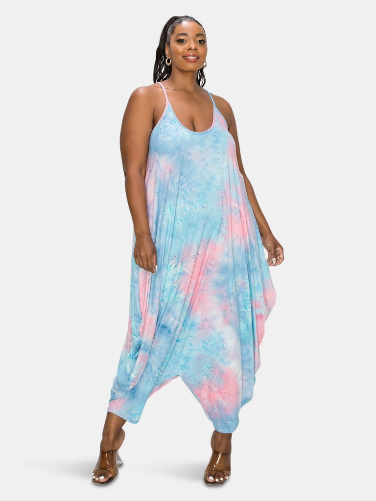 Tie Dye Harem Jumpsuit - Perry/Pink/Turquoise TD