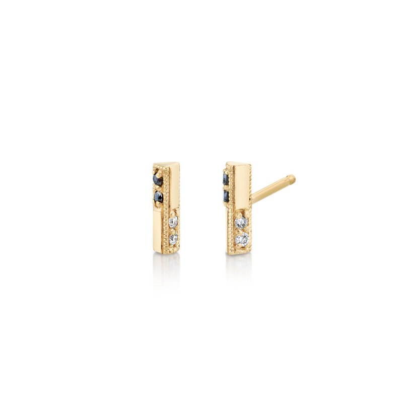 Lizzie Mandler Knife Edge Stud With Othello Switch Pave In Gold