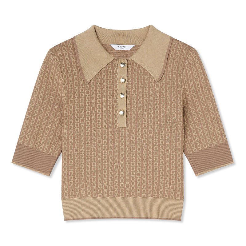 Shop Lk Bennett Tk Rosey Knitted Tops In Brown