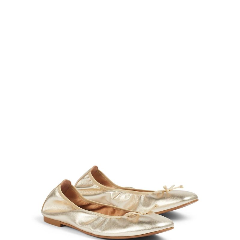 Shop Lk Bennett Trilly Champagne Metallic Leather Flat In Brown