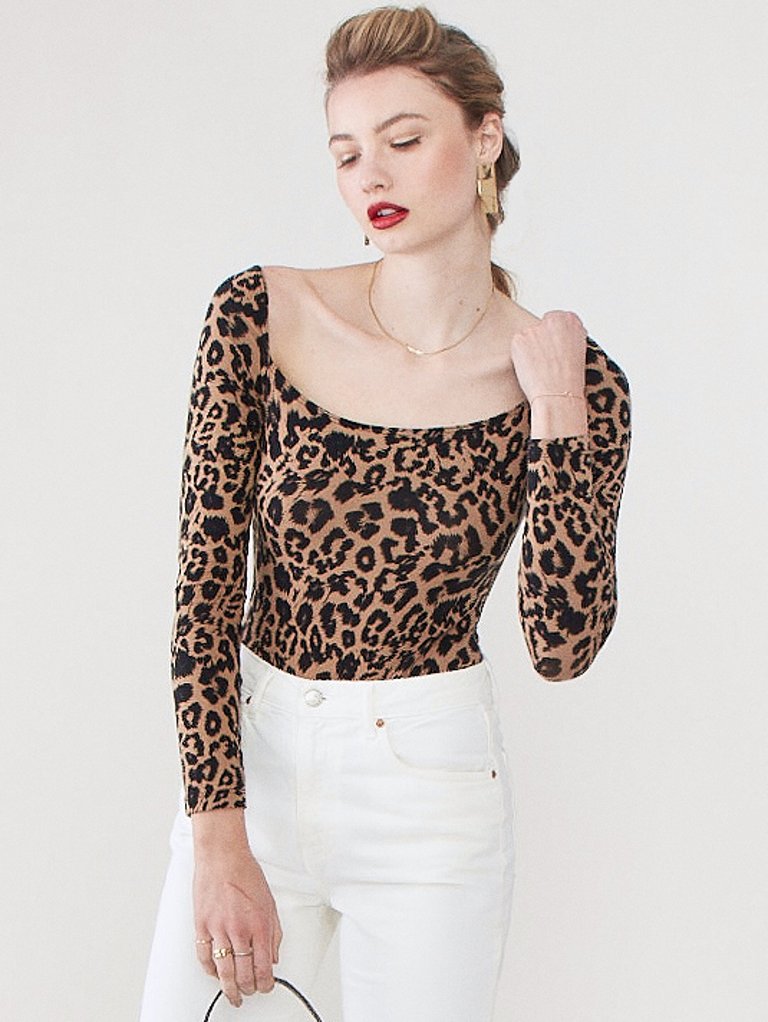 Leopard Long Sleeve Bodysuit - Leopard