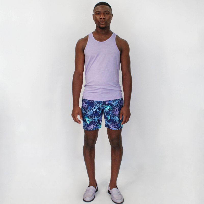 Loh Dragon Edward Octopus Party Shorts In Navy In Blue