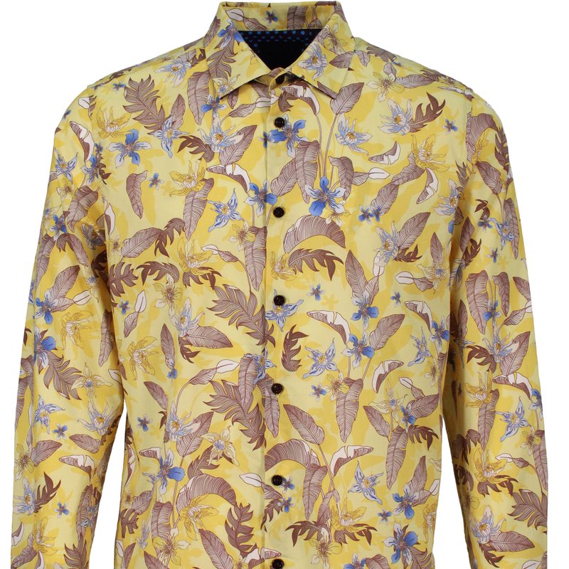 Shop Loh Dragon Norman Falling Flowers Shirt In Yellow