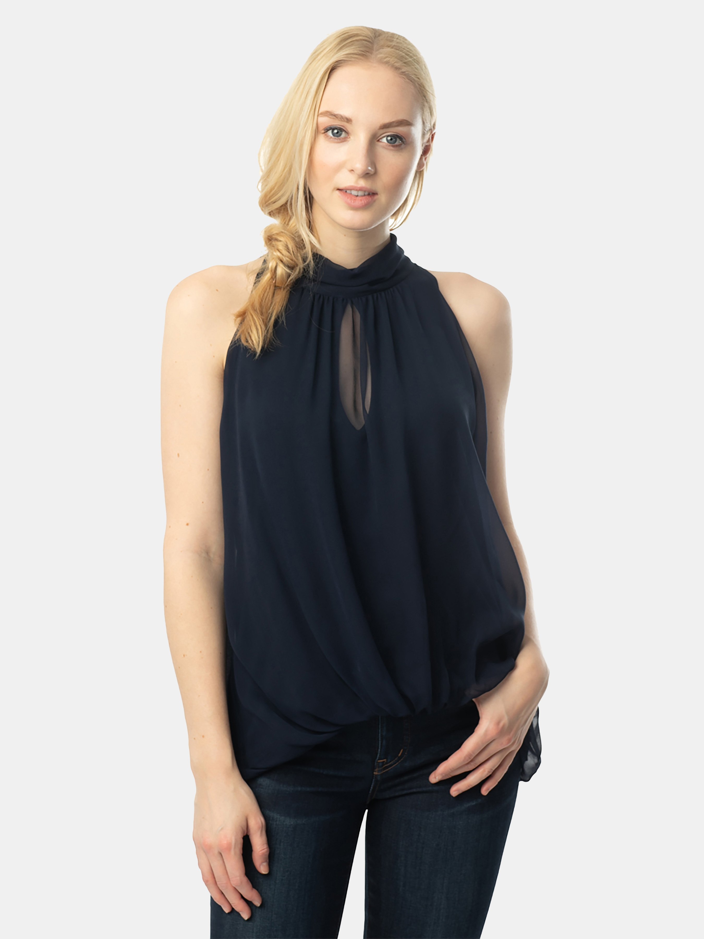 mock neck halter top