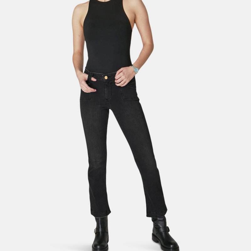 Lola Jeans Kristine-rblk Mid-rise Straight Jeans In Black