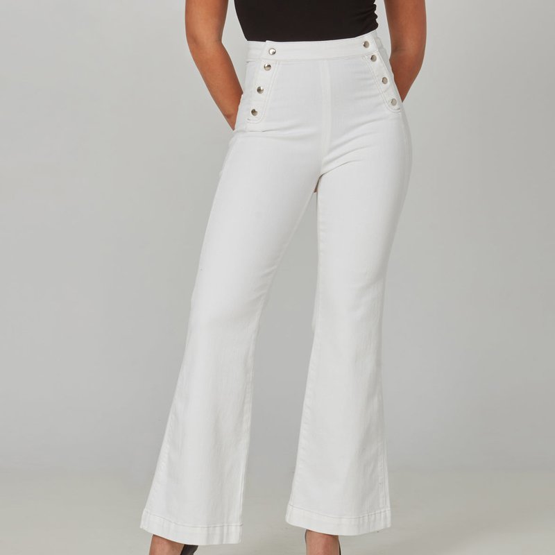 Shop Lola Jeans Stevie White High Rise Flare Jeans