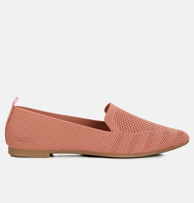 Shop London Rag Akili Knit Textile Solid Flats In Pink