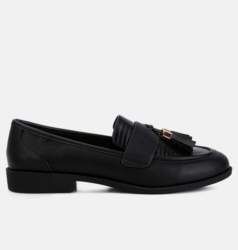Shop London Rag Alibi Tassels Detail Loafers In Black