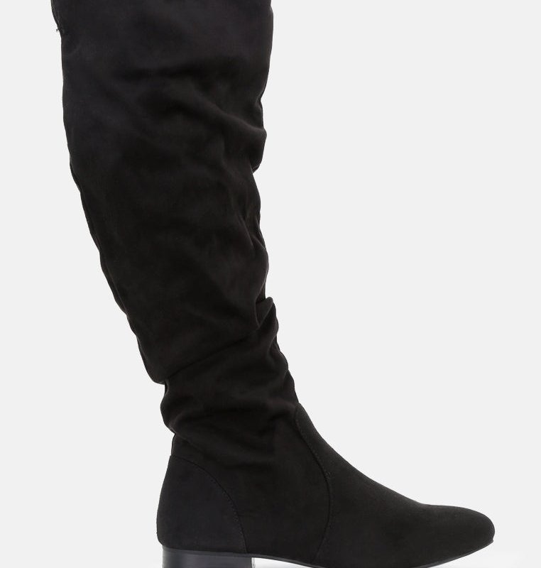Shop London Rag Becca Microfiber Knee High Boot In Black