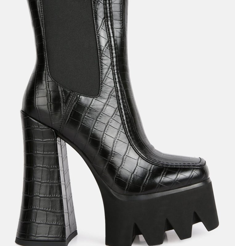 Shop London Rag Bounty High Platform Heel Chelsea Boots In Black