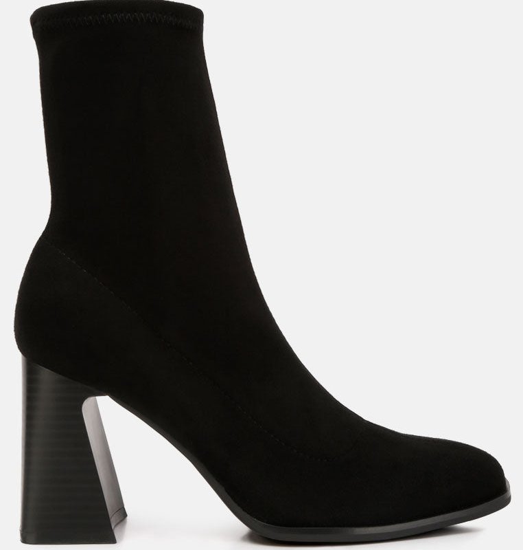 Shop London Rag Candid High Ankle Flared Block Heel Boots In Black