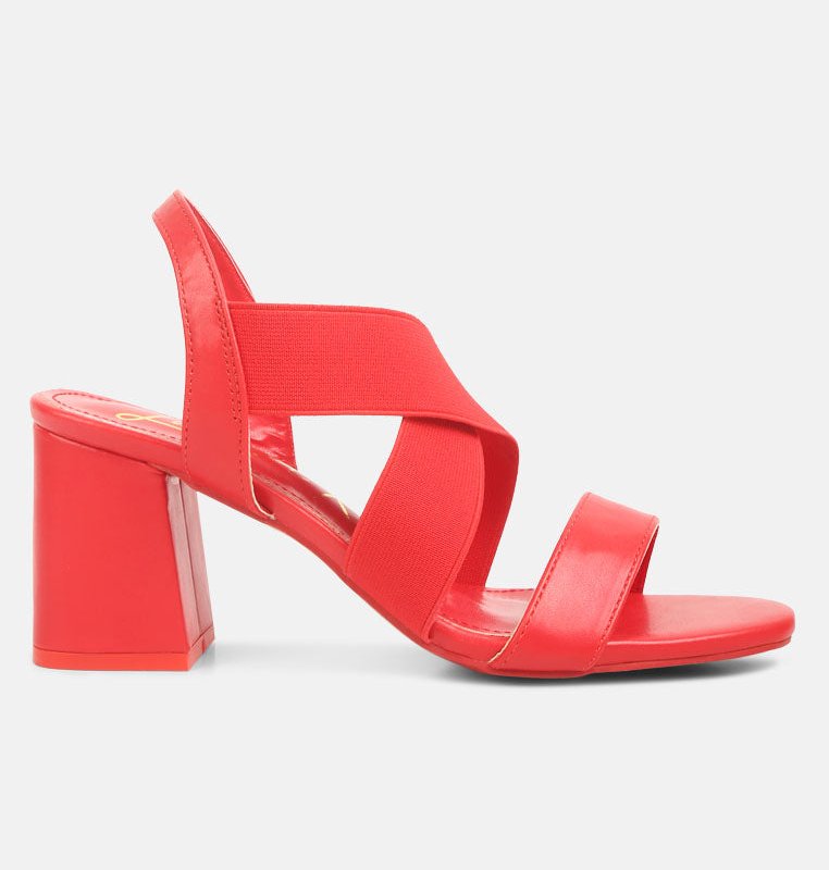 Shop London Rag Comfortable Straps Block Heel Sandals In Red