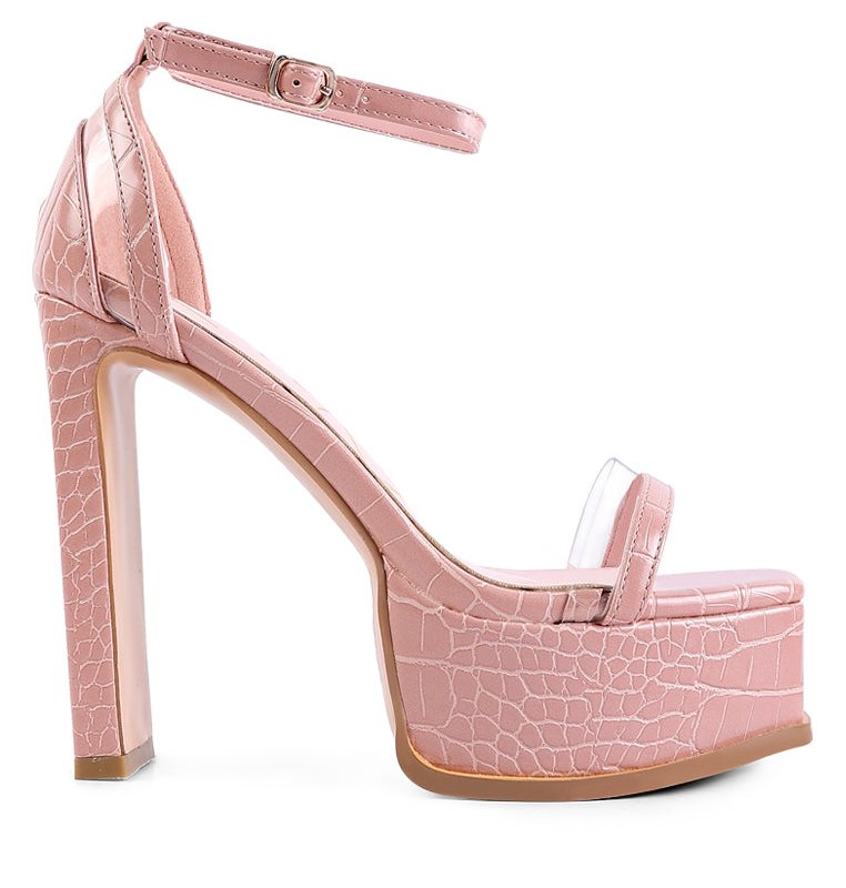 Shop London Rag Cutlass High Heeled Chunky Sandals In Pink