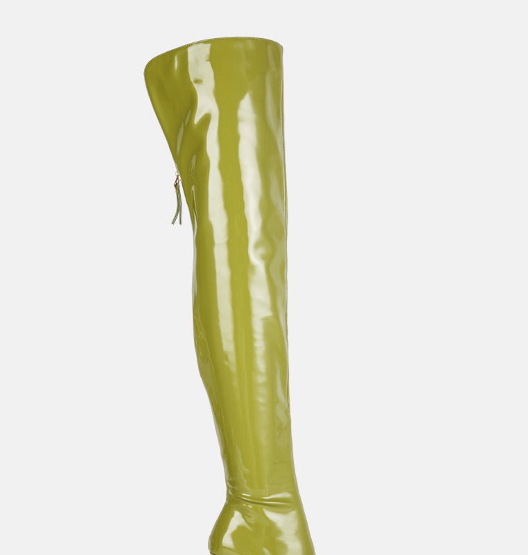London Rag Eclectic Knee Boot In Green