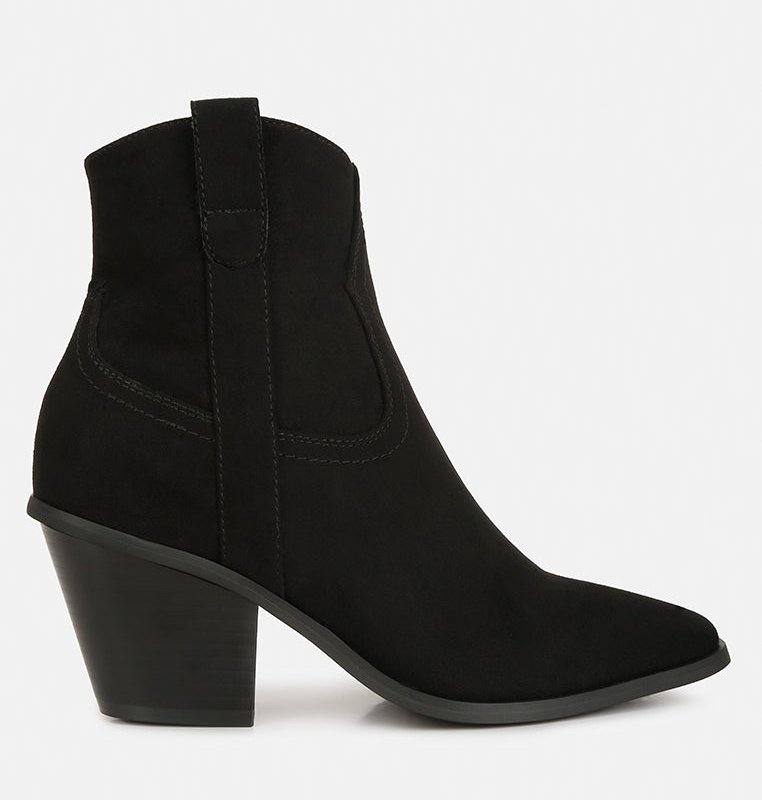 Shop London Rag Elettra Ankle Length Cowboy Boots In Black