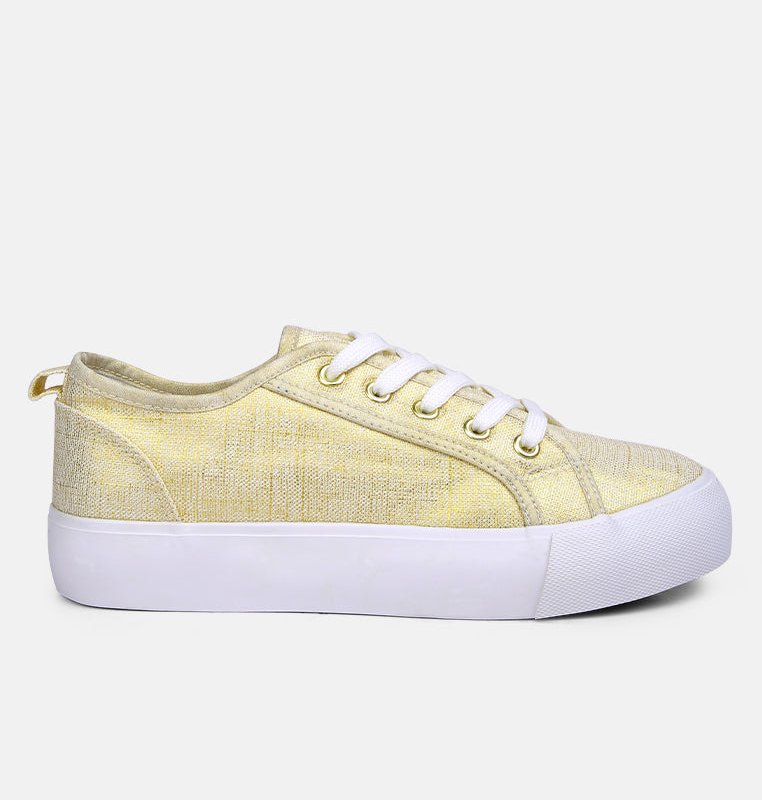 Shop London Rag Glam Doll Casual Flatform Sneakers In Yellow