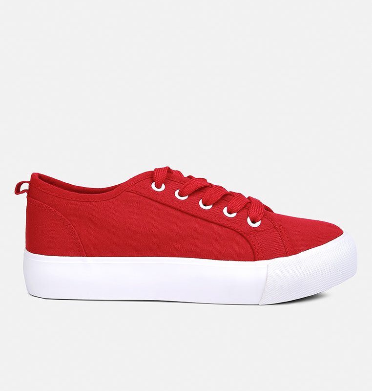 Shop London Rag Glam Doll Casual Flatform Sneakers In Red