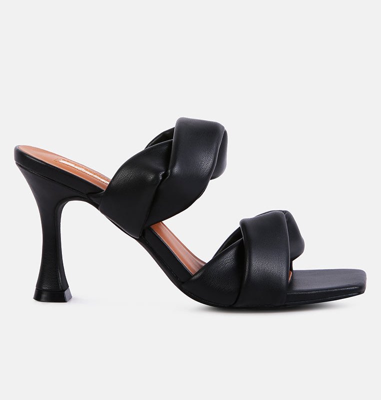 Shop London Rag Glam Girl Twisted Strap Spool Heel Sandals In Black
