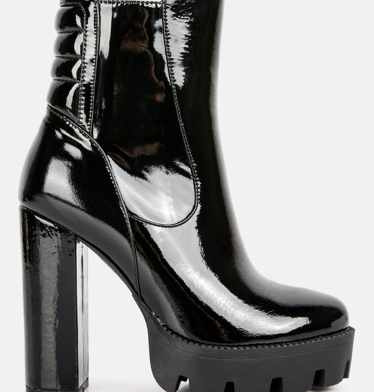 Shop London Rag High Key Collared High Heel Ankle Boot In Black