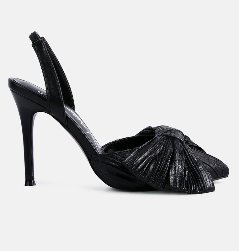 Shop London Rag Kiki Bow Embellished Slingback Sandals In Black