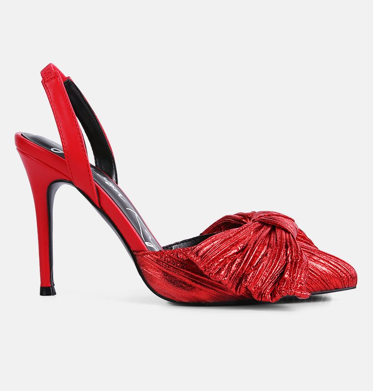 Shop London Rag Kiki Bow Embellished Slingback Sandals In Red
