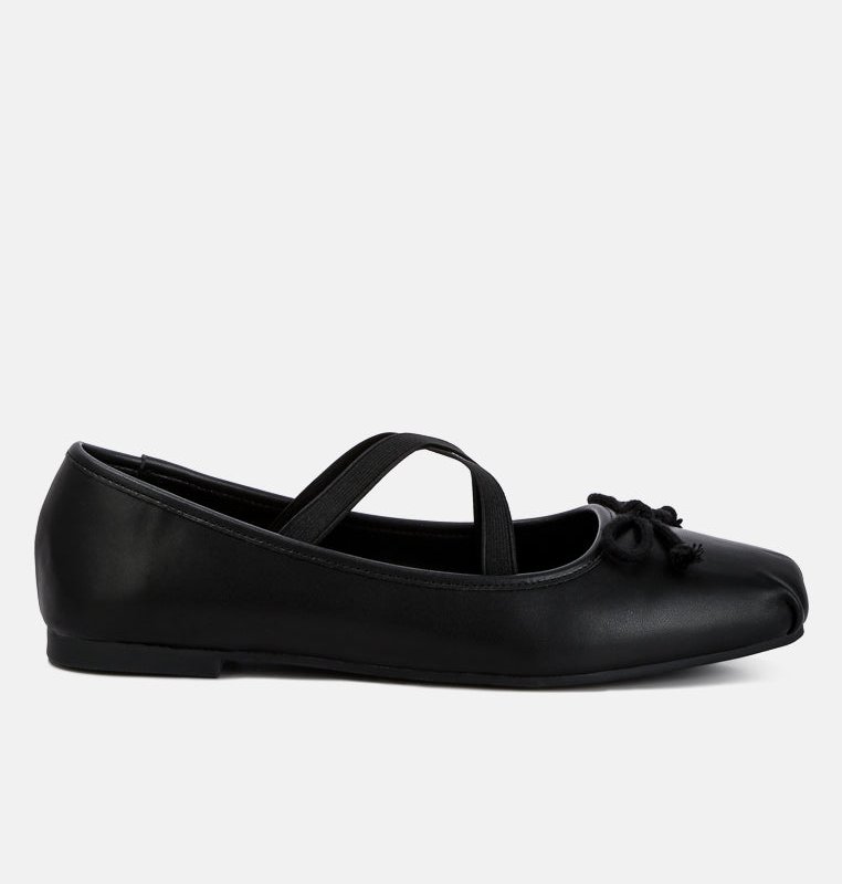 Shop London Rag Leina Recycled Faux Leather Ballet Flats In Black
