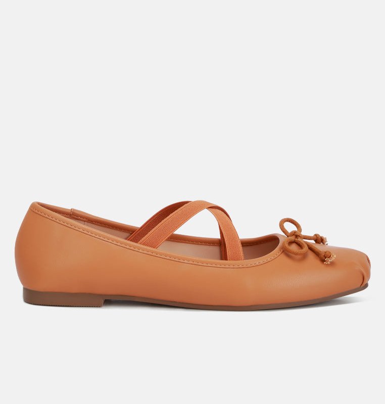 Shop London Rag Leina Recycled Faux Leather Ballet Flats In Brown