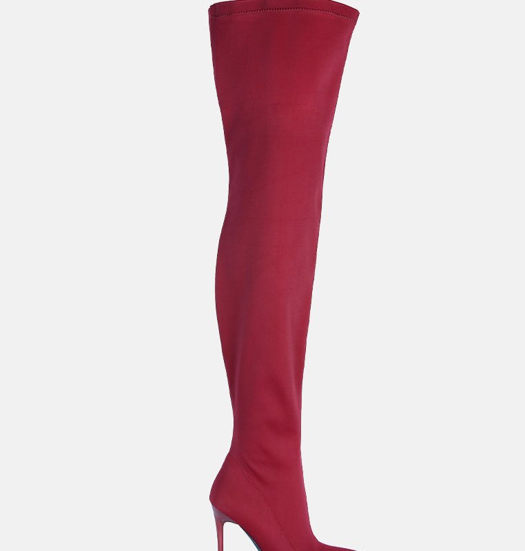 London Rag Lolling Long High Heel Boots In Red