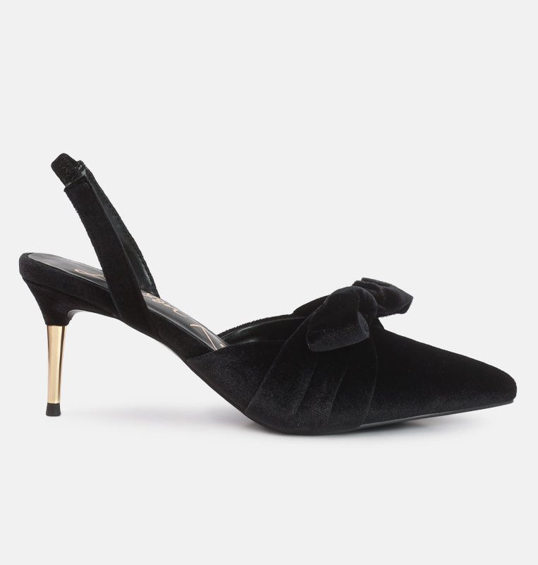 Shop London Rag Mayfair Velvet High Heel Mule Sandals In Black