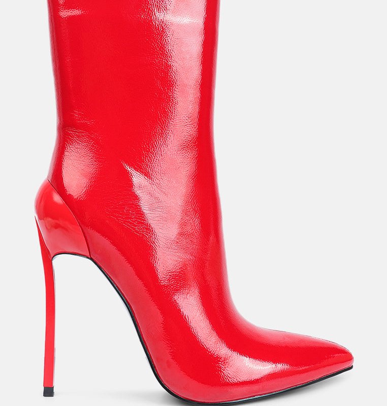 Shop London Rag Mercury Stiletto Ankle Boots In Red
