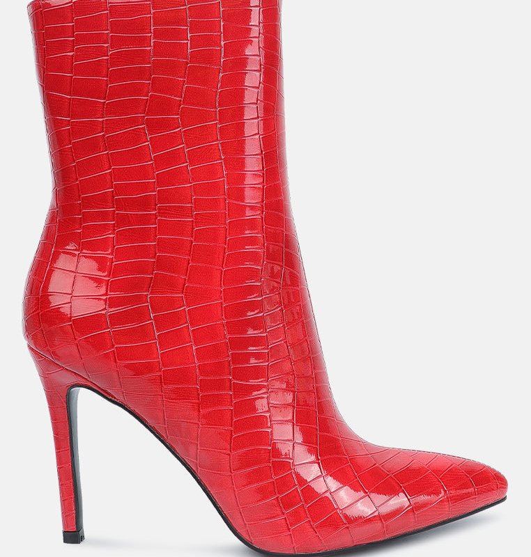 Shop London Rag Momoa High Heel Ankle Boots In Red