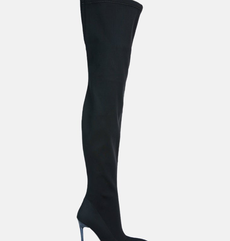 Shop London Rag No Calm Superstretch Stiletto Long Boot In Black