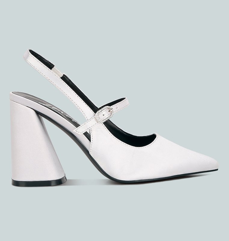 London Rag Nougat Flared Heel Party Sandals In White