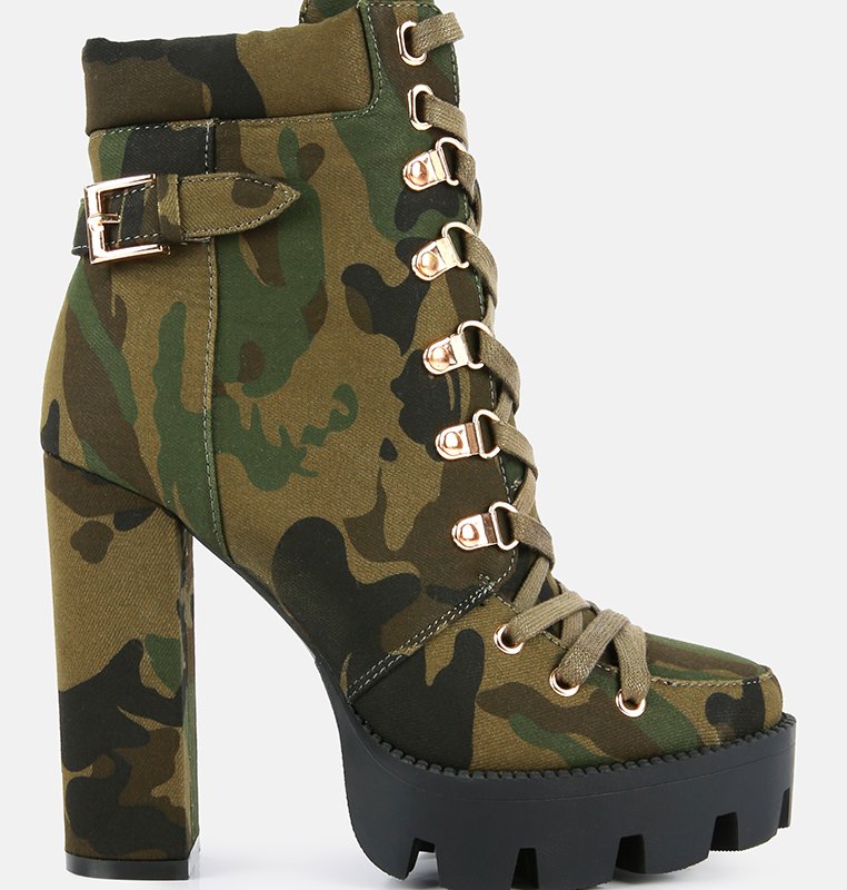 London Rag Spruce Snake Skin Ankle Boots In Green