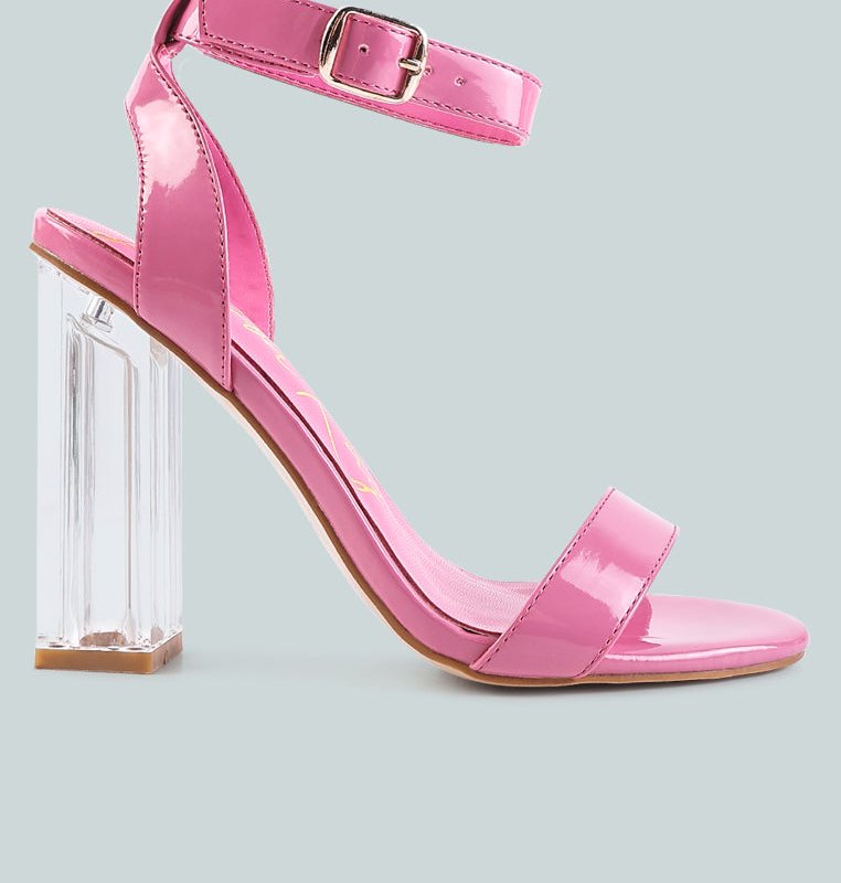 Shop London Rag Poloma Clear Block Heel Party Sandals In Pink