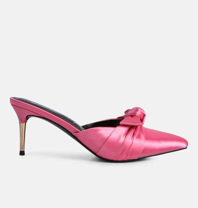 Shop London Rag Queenie Satin Stiletto Mule Sandals In Pink