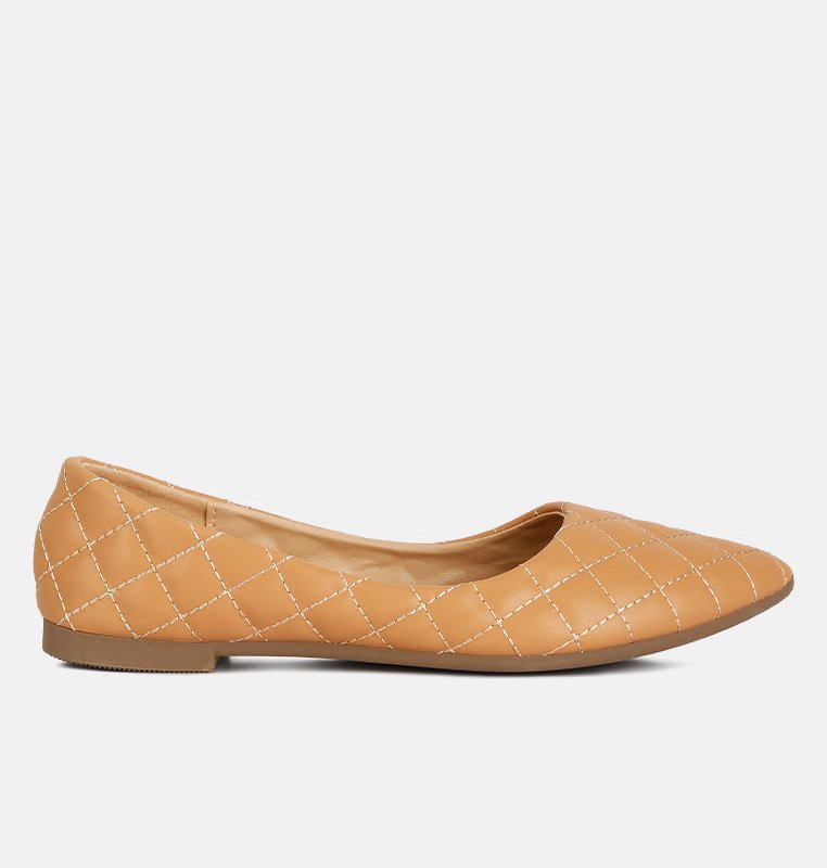 Shop London Rag Rikhani Quilted Detail Ballet Flats In Brown