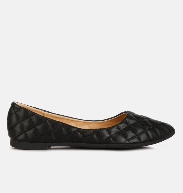 Shop London Rag Rikhani Quilted Detail Ballet Flats In Black