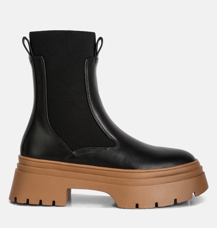 Shop London Rag Ronin High Top Chunky Chelsea Boots In Black