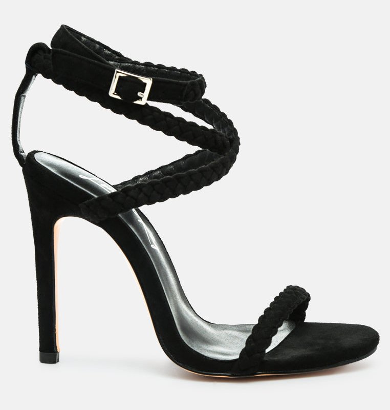 Shop London Rag Sherri High Heeled Faux Suede Sandals In Black
