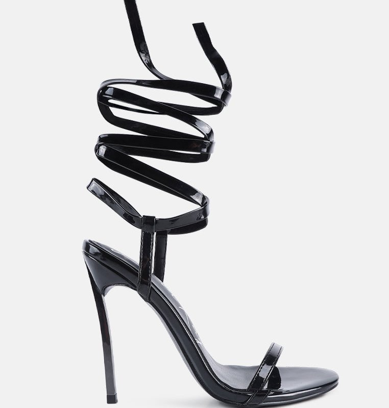 Shop London Rag Smacker Leg Silhouette Stiletto Heels In Black