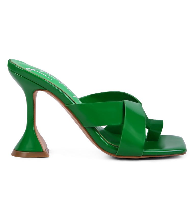LONDON RAG SNATCHED INTERTWINED TOE RING HEELED SANDALS