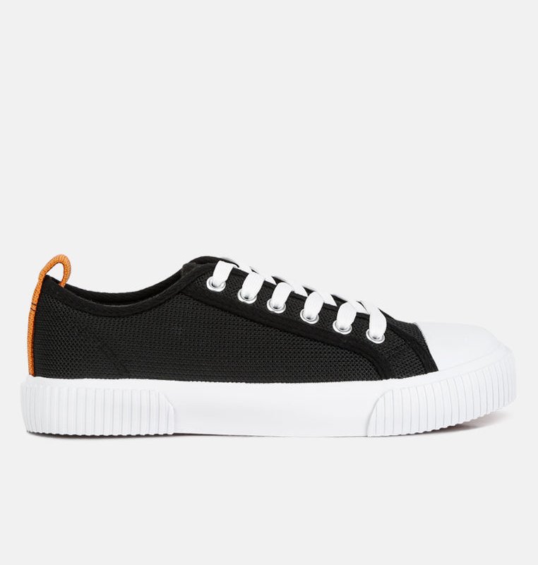 Shop London Rag Sway Chunky Sole Knitted Textile Sneakers In Black