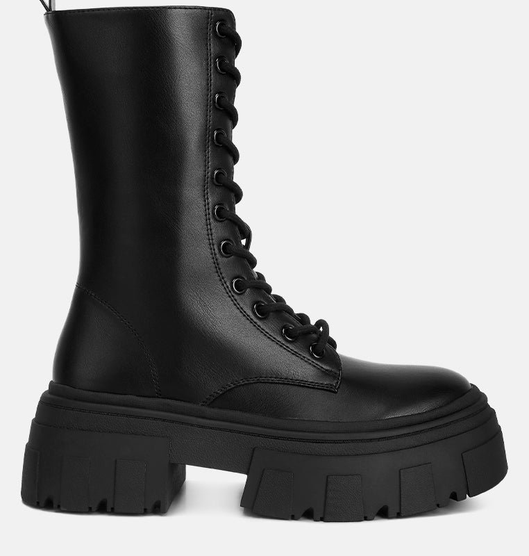 Shop London Rag Tatum Combat Boots In Black