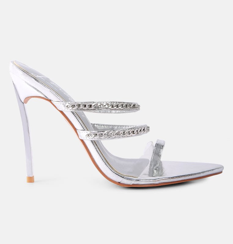 Shop London Rag Tickle Me Toe Ring Stiletto Sandals In Grey