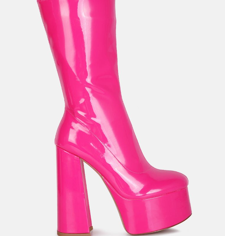 Shop London Rag Vinkele Block Heeled Ankle Boot In Pink