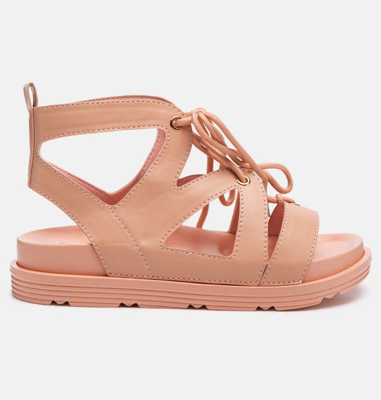 Shop London Rag Voopret Tie-up Flat Sandals In Pink