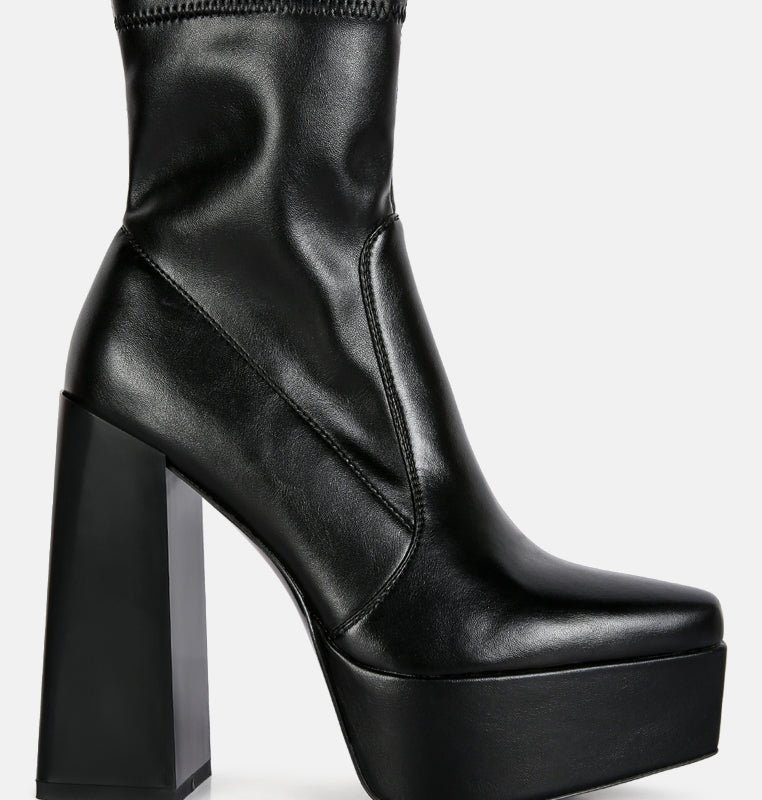 Shop London Rag Whippers Patent Pu High Platform Ankle Boots In Black