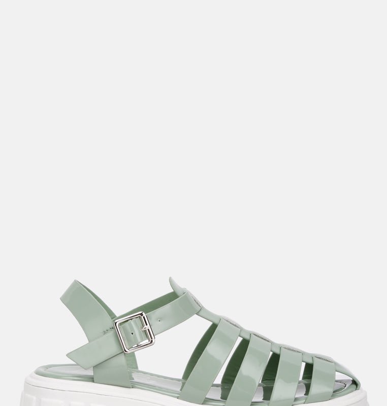 Shop London Rag Zurie Chunky Gladiator Sandals In Green